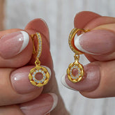 Silver Dangle Gold Hoop Women's Earrings